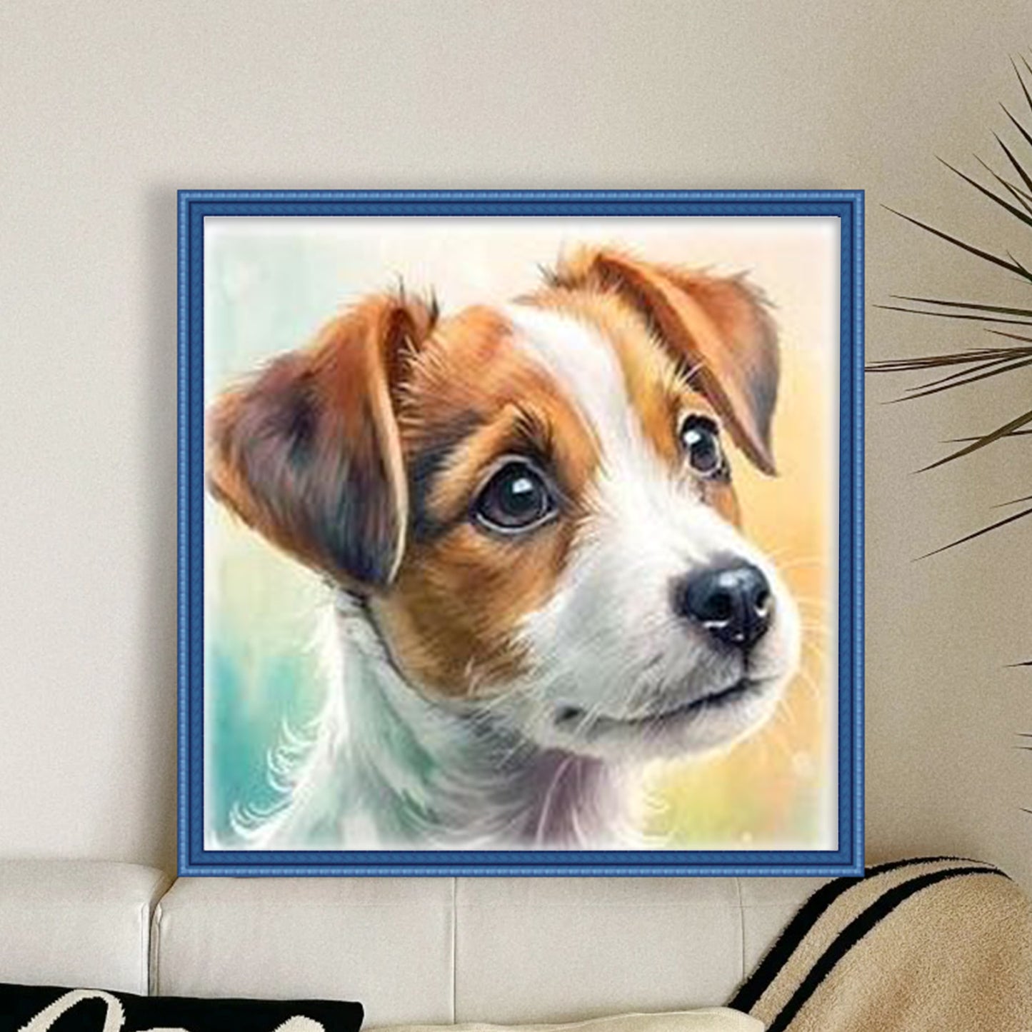 Jack Russell Terrier - Full 11CT Stamped Cross Stitch 40x40CM - Yishu