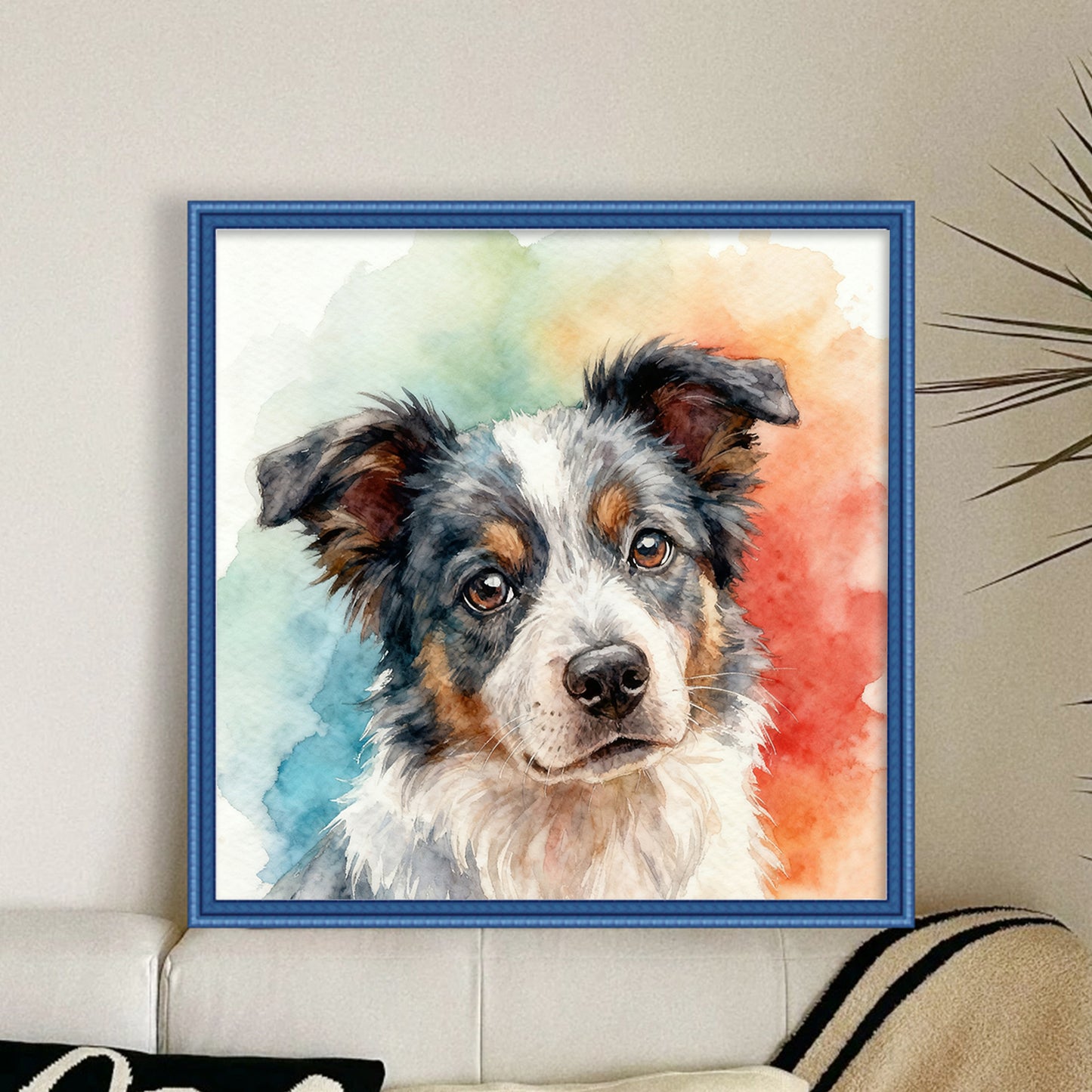 Border Collie-Dog - Full 11CT Stamped Cross Stitch 40x40CM - Yishu