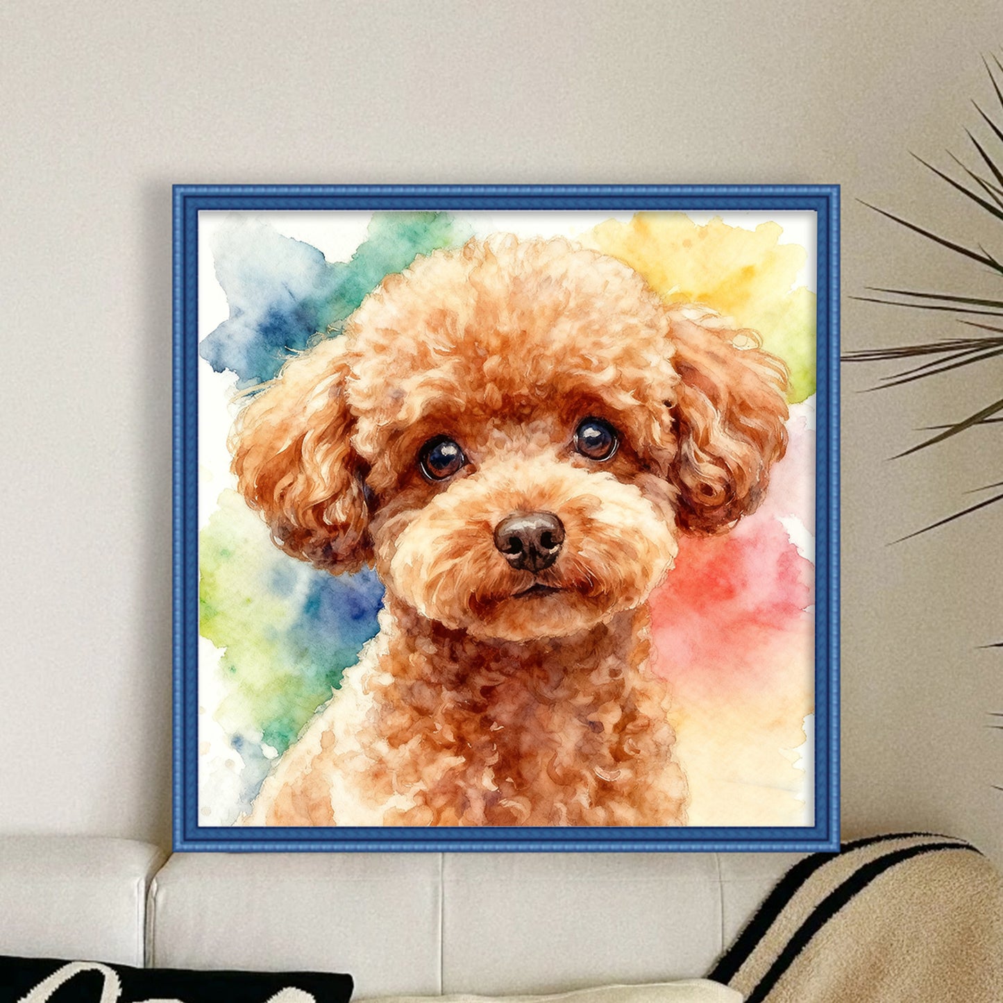 Poodle-Dog - Full 11CT Stamped Cross Stitch 40x40CM - Yishu