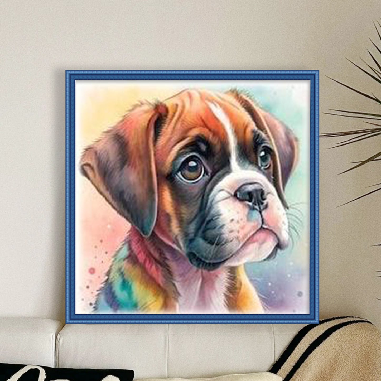 Boxer-Dog - Full 11CT Stamped Cross Stitch 40x40CM - Yishu
