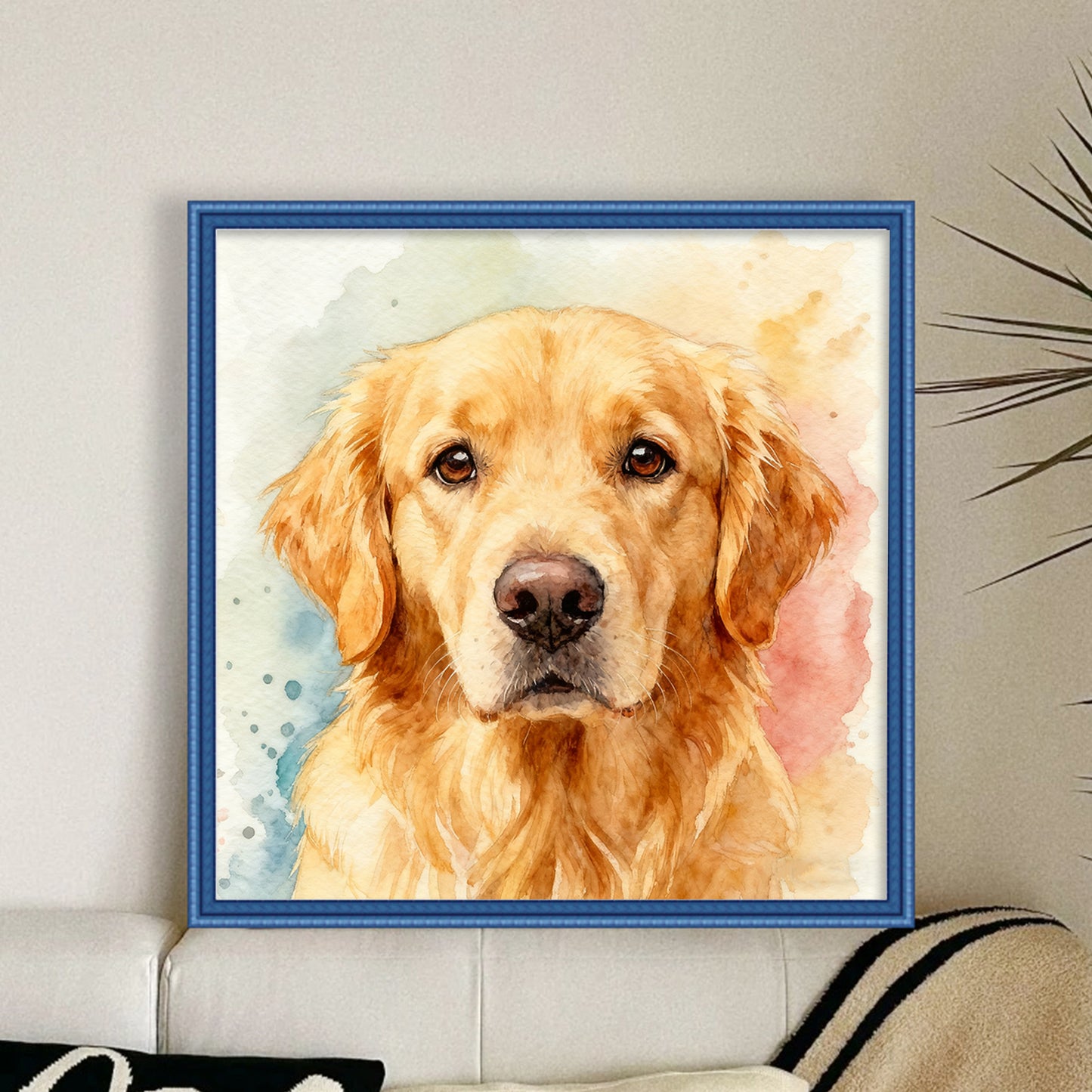 Golden Retriever-Dog - Full 11CT Stamped Cross Stitch 40x40CM - Yishu