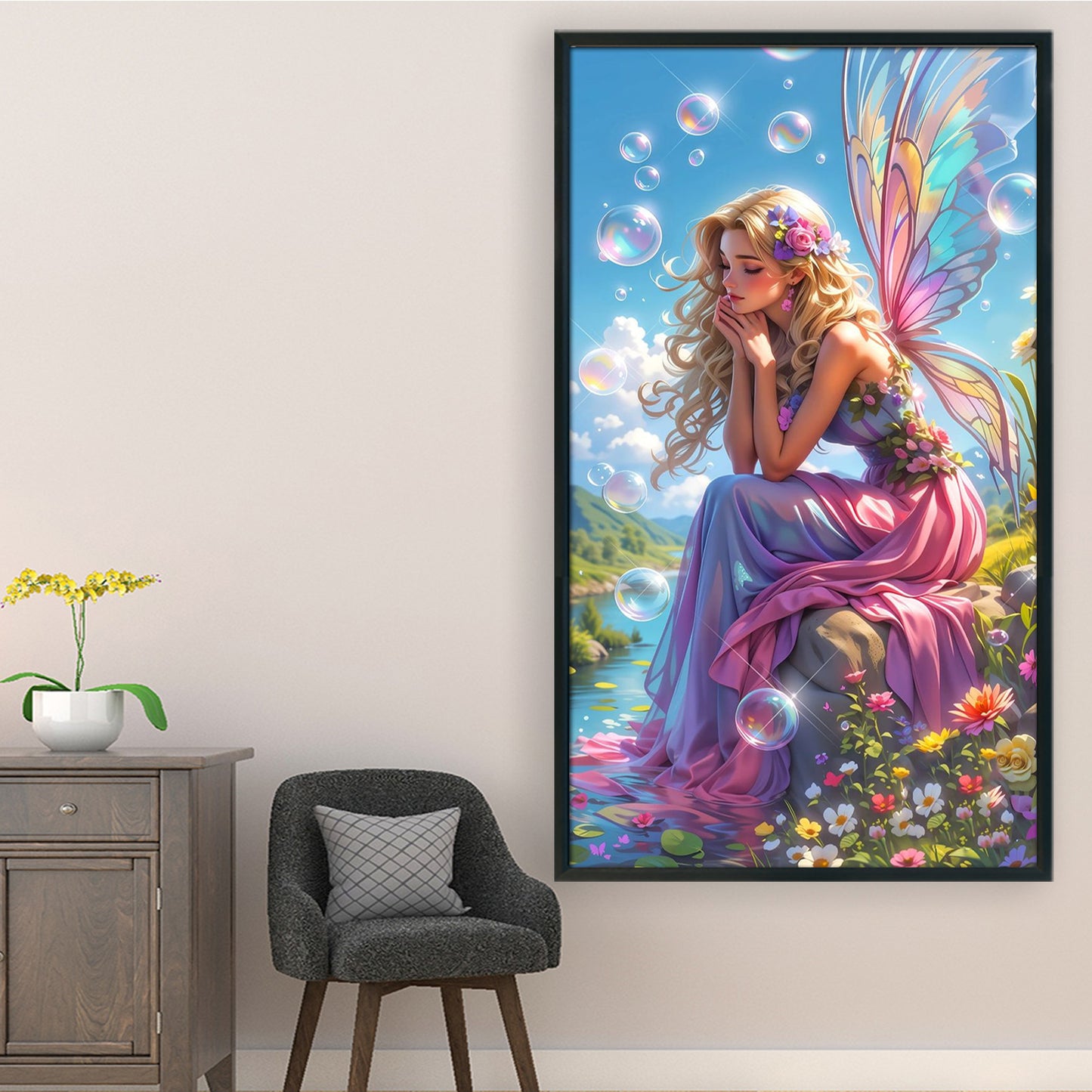 Girl - Full 14CT Stamped Cross Stitch 40x70CM - Huacan