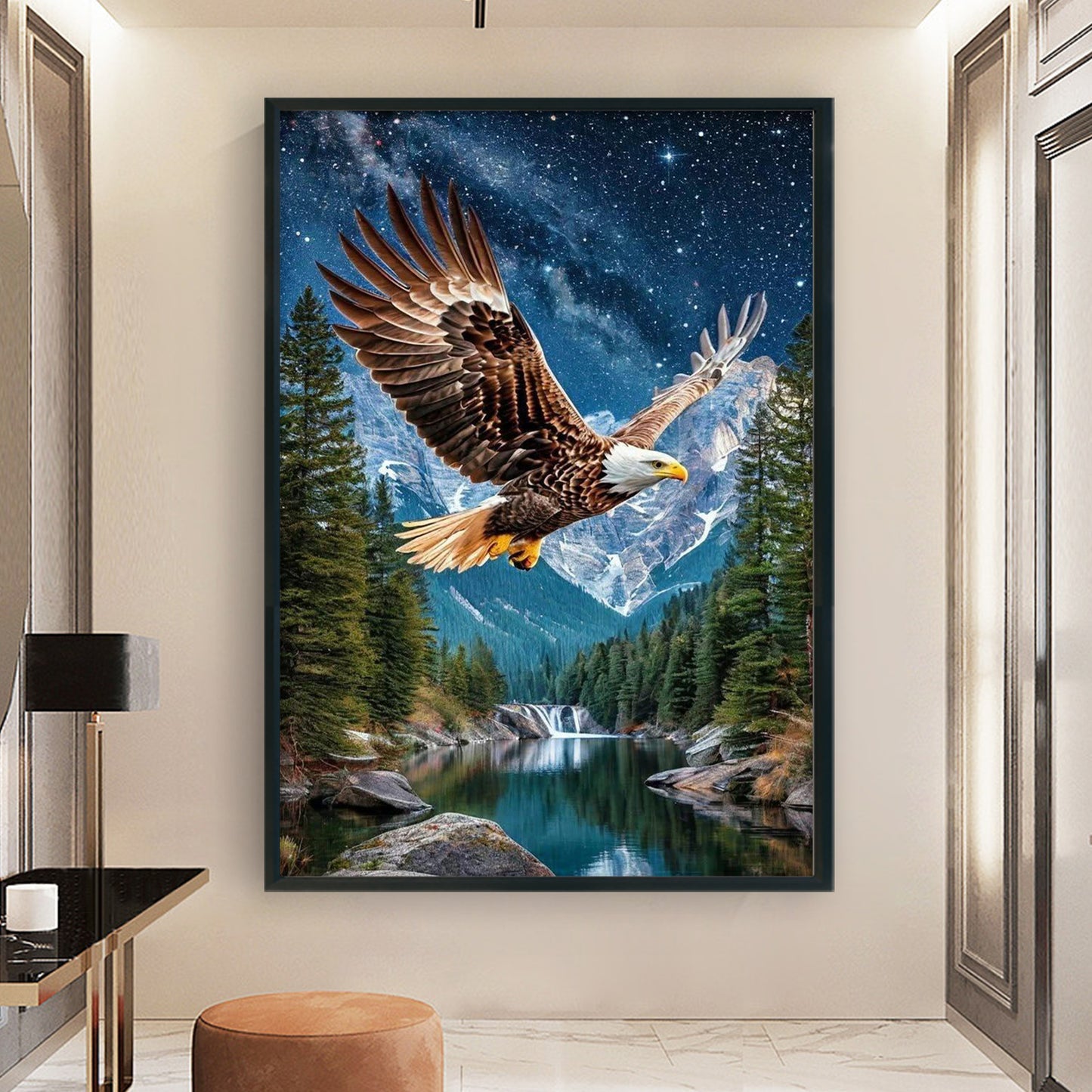 Eagle - Full 11CT Stamped Cross Stitch 40x60CM - Huacan