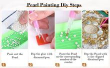 Load image into Gallery viewer, DIY Pearl Painting Kit 25x25CM Flower Framed Handmade Pearl Material Art Set Room Wall Decoration