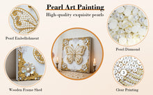 Load image into Gallery viewer, DIY Pearl Painting Kit 25x25CM Butterfly Framed Handmade Pearl Material Art Set Room Wall Decoration