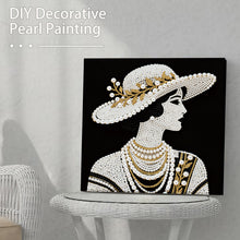 Load image into Gallery viewer, DIY Pearl Painting Kit 25x25CM Lady Framed Handmade Pearl Material Art Set Room Wall Decoration