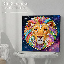Load image into Gallery viewer, DIY Pearl Painting Kit 25x25CM Lion Framed Handmade Pearl Material Art Set Room Wall Decoration