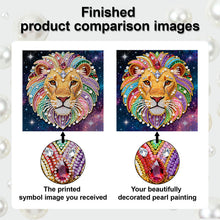 Load image into Gallery viewer, DIY Pearl Painting Kit 25x25CM Lion Framed Handmade Pearl Material Art Set Room Wall Decoration