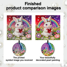 Load image into Gallery viewer, DIY Pearl Painting Kit 25x25CM Rabbit Framed Handmade Pearl Material Art Set Room Wall Decoration