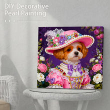 Load image into Gallery viewer, DIY Pearl Painting Kit 25x25CM Dog Framed Handmade Pearl Material Art Set Room Wall Decoration