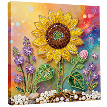 Load image into Gallery viewer, DIY Pearl Painting Kit 25x25CM Sunflower Framed Handmade Pearl Material Art Set Room Wall Decoration
