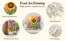 Load image into Gallery viewer, DIY Pearl Painting Kit 25x25CM Sunflower Framed Handmade Pearl Material Art Set Room Wall Decoration