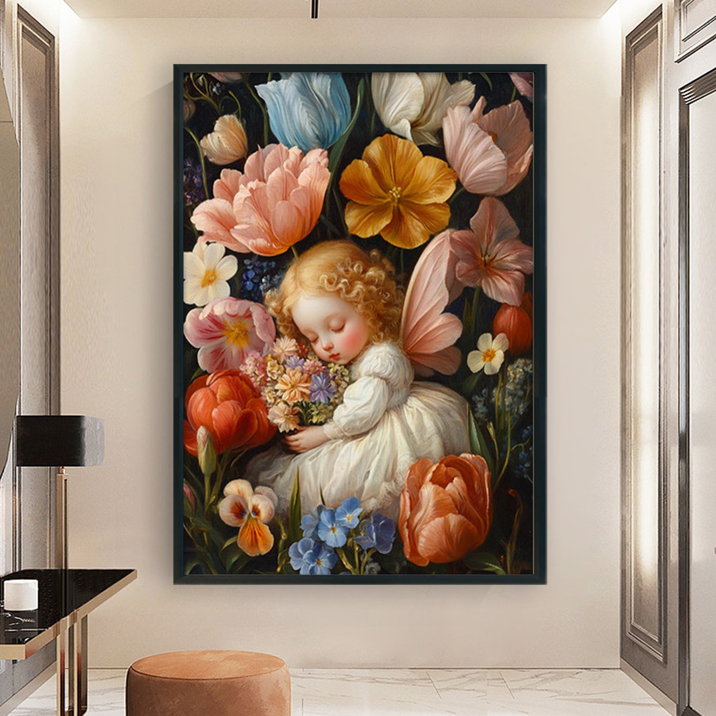Angel'S Arrival - Full 11CT Stamped Cross Stitch 50x70CM - Mona Lisa