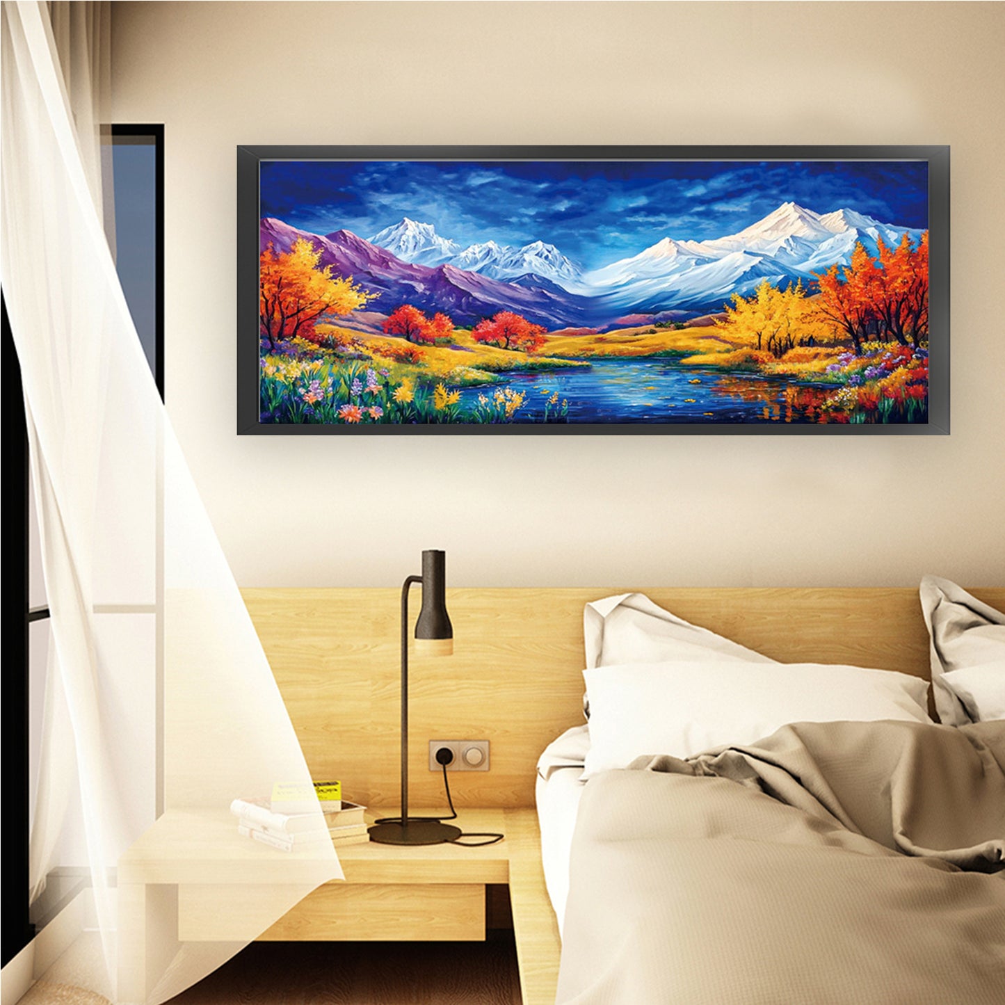 Magnificent Mountains And Rivers - Full 11CT Stamped Cross Stitch 150x60CM - Mona Lisa(36Colors)