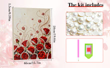 Load image into Gallery viewer, DIY Pearl Painting Kit 40x50CM Rose Framed Handmade Pearl Material Art Set Room Wall Decoration