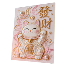 Load image into Gallery viewer, DIY Pearl Painting Kit 40x50CM Lucky Cat Framed Handmade Pearl Material Art Set Room Wall Decoration
