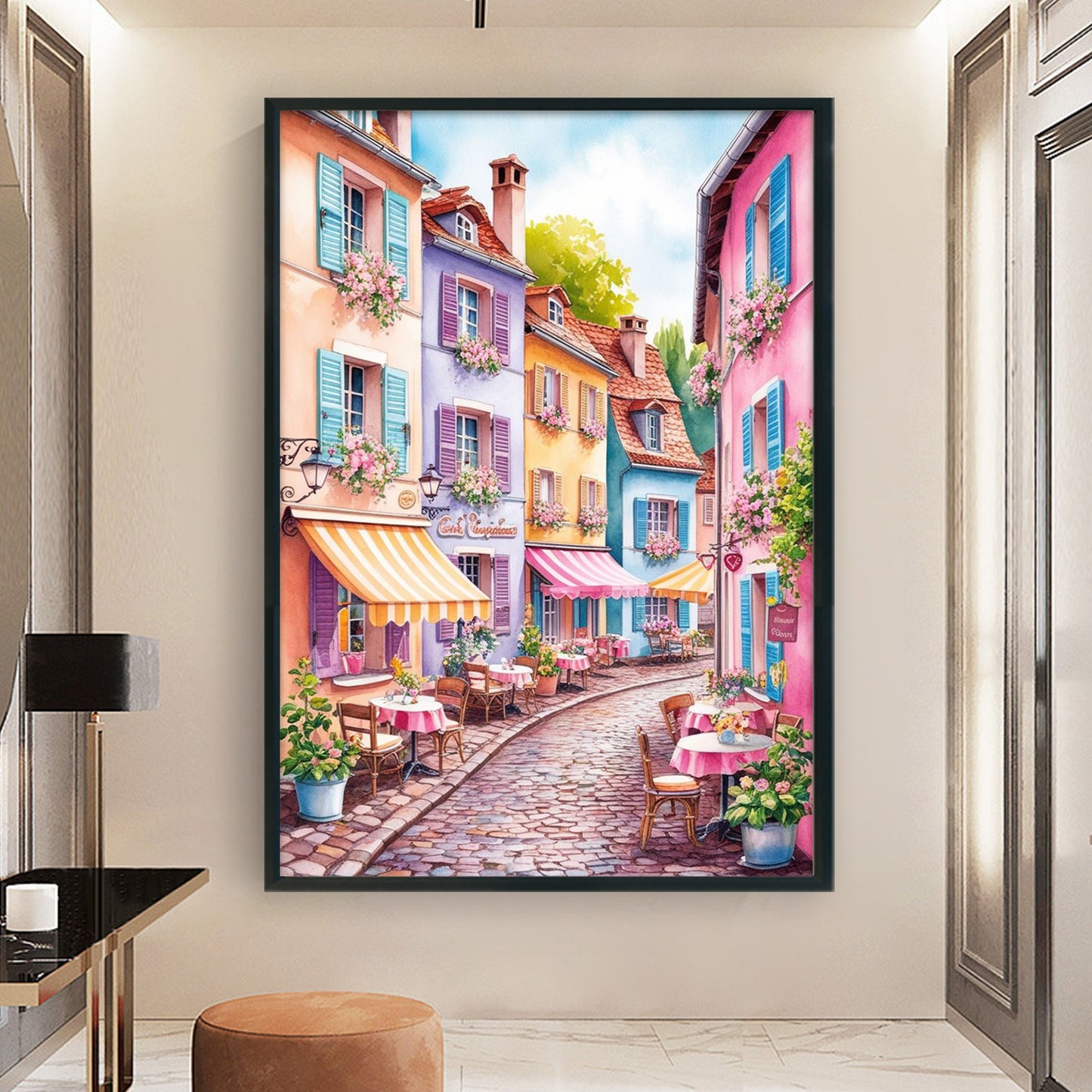 Colorful Town - Full 14CT Stamped Cross Stitch 45x60CM - Huacan