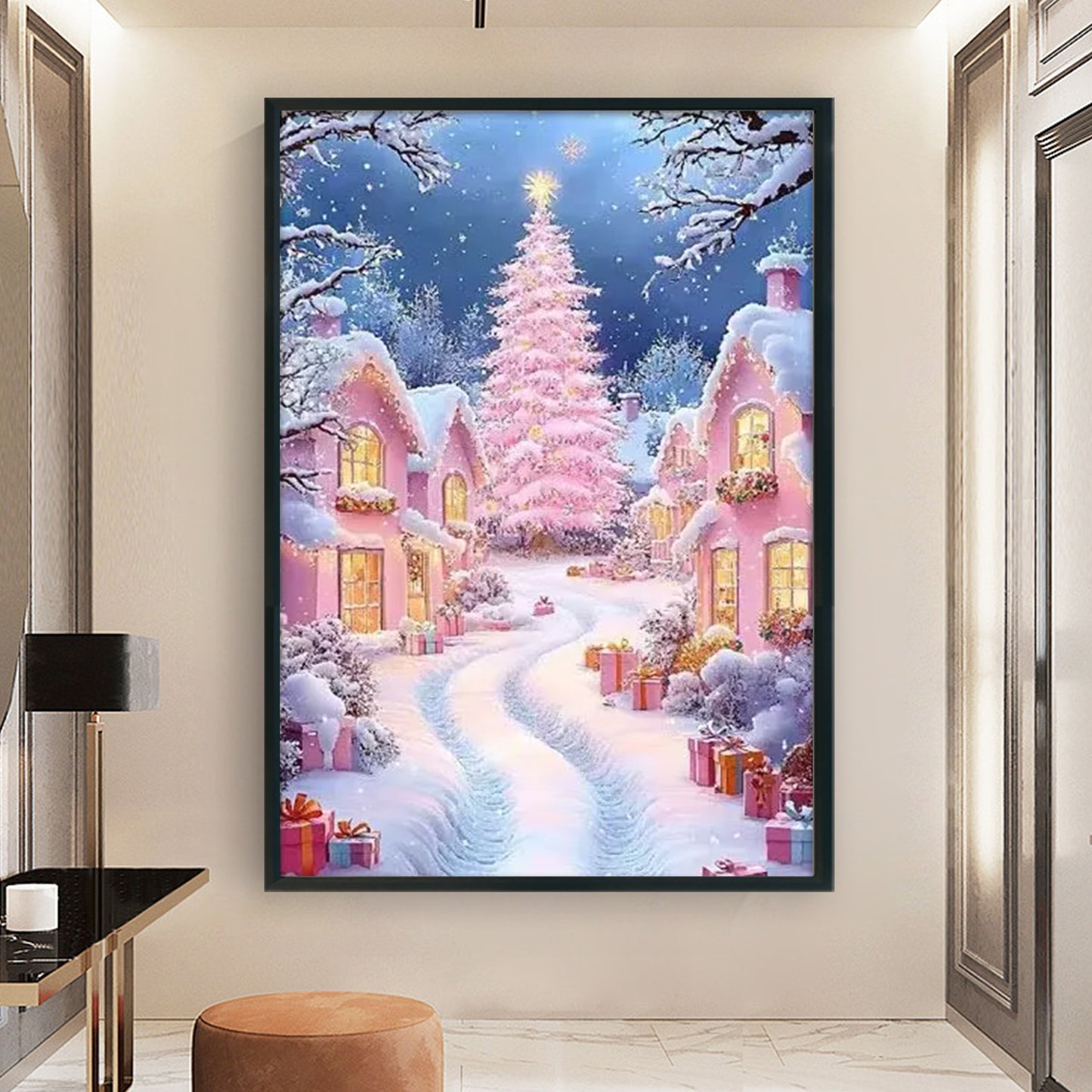 Winter Hut - Full 14CT Stamped Cross Stitch 45x60CM - Huacan