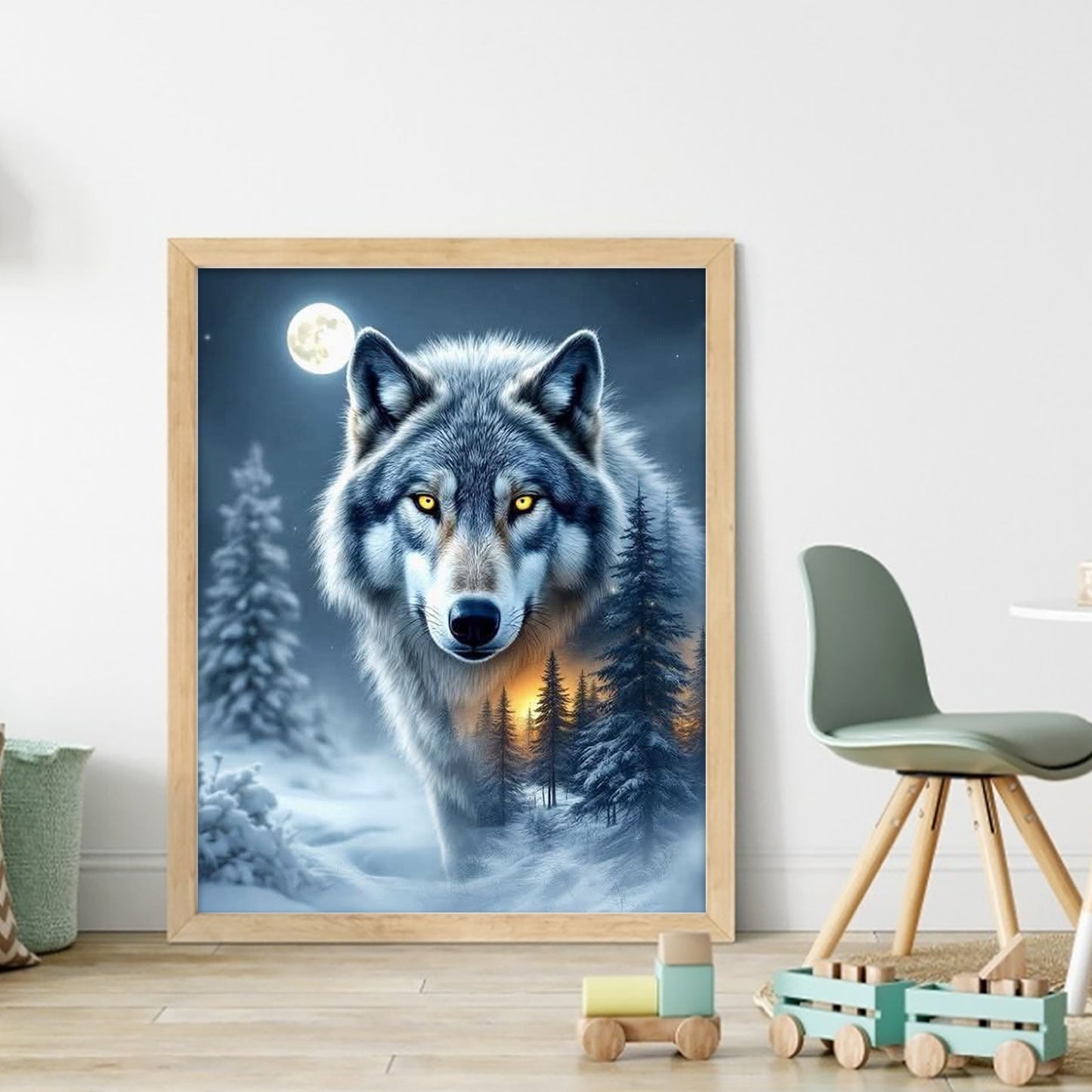 Wolf Forest - Full 11CT Stamped Cross Stitch 40x50CM - Huacan