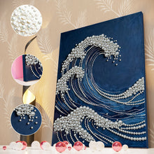 Load image into Gallery viewer, DIY Pearl Painting Kit 30x40CM Waves Framed Handmade Pearl Material Art Set Room Wall Decoration