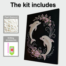Load image into Gallery viewer, DIY Pearl Painting Kit 30x40CM Dolphin Framed Handmade Pearl Material Art Set Room Wall Decoration