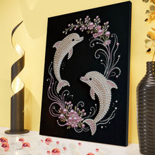 Load image into Gallery viewer, DIY Pearl Painting Kit 30x40CM Dolphin Framed Handmade Pearl Material Art Set Room Wall Decoration
