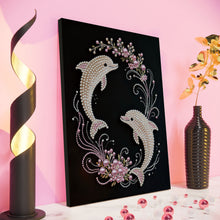 Load image into Gallery viewer, DIY Pearl Painting Kit 30x40CM Dolphin Framed Handmade Pearl Material Art Set Room Wall Decoration