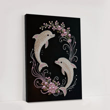 Load image into Gallery viewer, DIY Pearl Painting Kit 30x40CM Dolphin Framed Handmade Pearl Material Art Set Room Wall Decoration