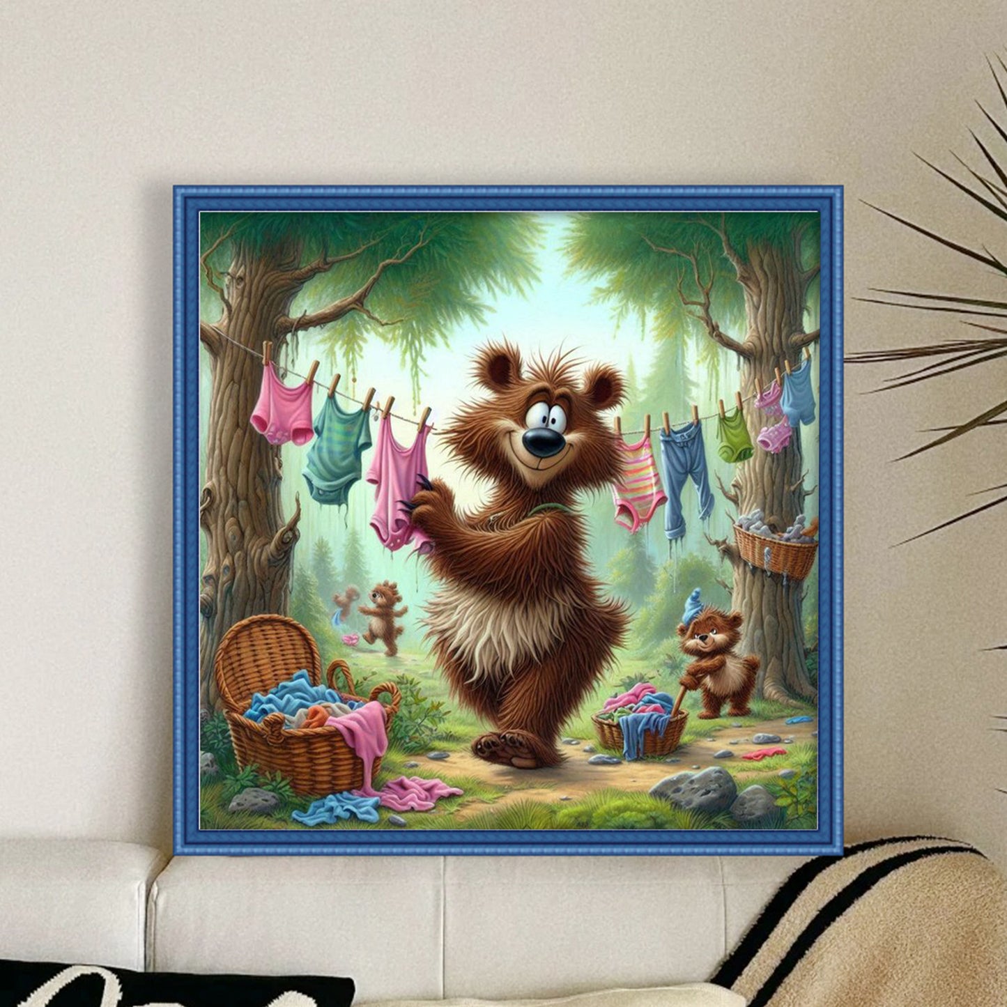 Bear - Full 11CT Stamped Cross Stitch 40x40CM - Yishu