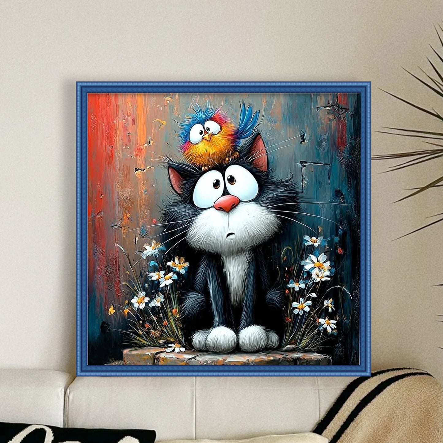 Cat - Full 11CT Stamped Cross Stitch 40x40CM - Yishu