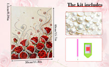 Load image into Gallery viewer, DIY Pearl Painting Kit 30x40CM Rose Framed Handmade Pearl Material Art Set Room Wall Decoration