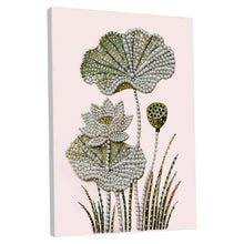 Load image into Gallery viewer, DIY Pearl Painting Kit 30x40CM Lotus Framed Handmade Pearl Material Art Set Room Wall Decoration