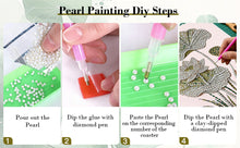 Load image into Gallery viewer, DIY Pearl Painting Kit 30x40CM Lotus Framed Handmade Pearl Material Art Set Room Wall Decoration