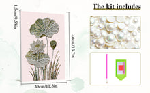 Load image into Gallery viewer, DIY Pearl Painting Kit 30x40CM Lotus Framed Handmade Pearl Material Art Set Room Wall Decoration