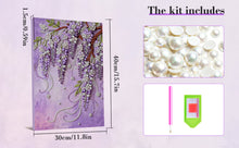 Load image into Gallery viewer, DIY Pearl Painting Kit 30x40CM Violet Framed Handmade Pearl Material Art Set Room Wall Decoration