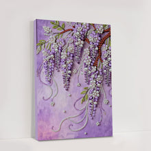 Load image into Gallery viewer, DIY Pearl Painting Kit 30x40CM Violet Framed Handmade Pearl Material Art Set Room Wall Decoration