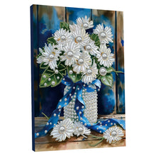Load image into Gallery viewer, DIY Pearl Painting Kit 30x40CM Blue Vase Framed Handmade Pearl Material Art Set Room Wall Decoration