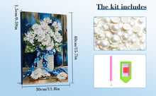 Load image into Gallery viewer, DIY Pearl Painting Kit 30x40CM Blue Vase Framed Handmade Pearl Material Art Set Room Wall Decoration