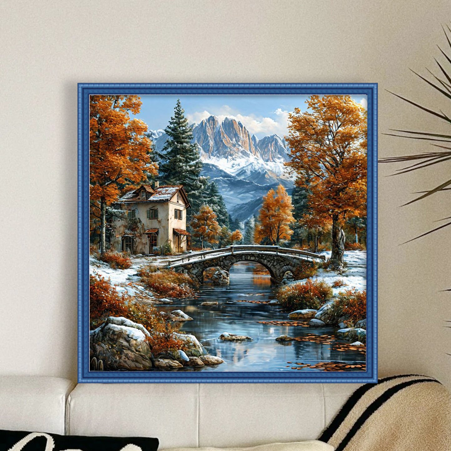 Autumn And Winter Scenery - Full 11CT Stamped Cross Stitch 50x50CM - Huacan