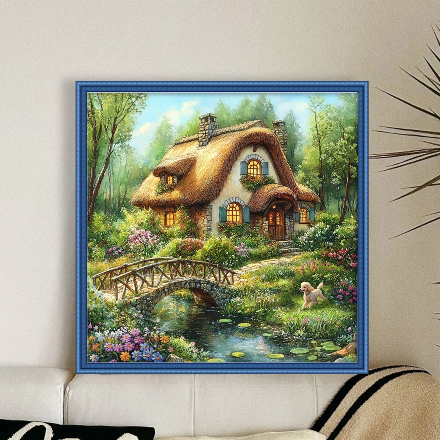 Forest Hut - Full 11CT Stamped Cross Stitch 50x50CM - Huacan