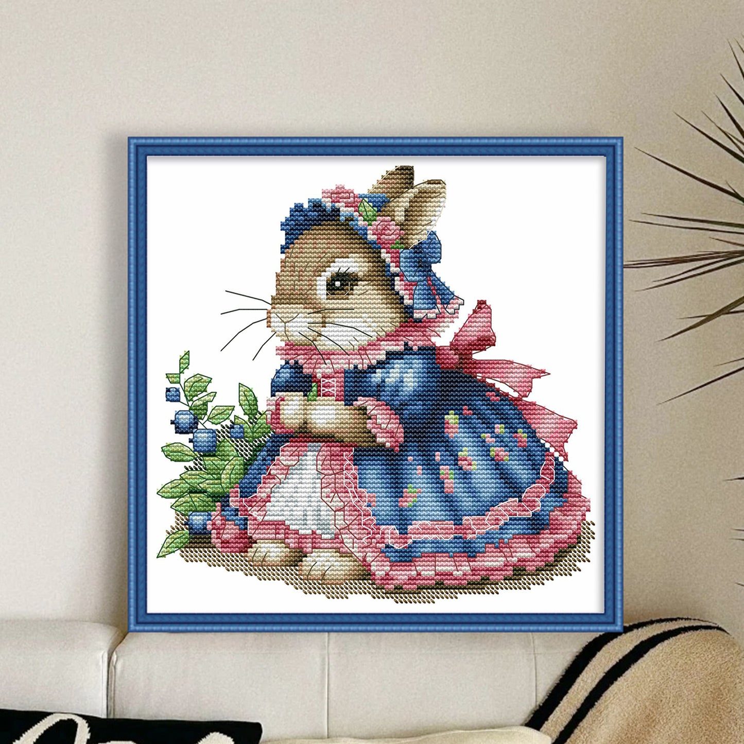 Lolita Bunny - Partial 14CT Stamped Cross Stitch 25x23CM - Joy Sunday Backstitch+Half Cross Stitch