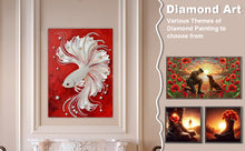 Load image into Gallery viewer, DIY Pearl Painting Kit 30x40CM Fighting Fish Framed Handmade Pearl Material Art Set Room Wall Decoration