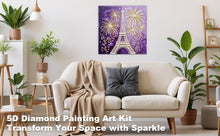 Load image into Gallery viewer, DIY Pearl Painting Kit 25x25CM Eiffel Tower Framed Handmade Pearl Material Art Set Room Wall Decoration