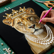 Load image into Gallery viewer, DIY Pearl Painting Kit 25x25CM Leopard Framed Handmade Pearl Material Art Set Room Wall Decoration