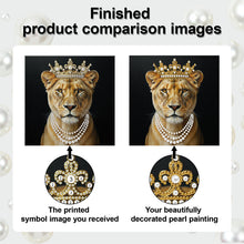 Load image into Gallery viewer, DIY Pearl Painting Kit 25x25CM Leopard Framed Handmade Pearl Material Art Set Room Wall Decoration
