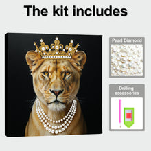 Load image into Gallery viewer, DIY Pearl Painting Kit 25x25CM Leopard Framed Handmade Pearl Material Art Set Room Wall Decoration