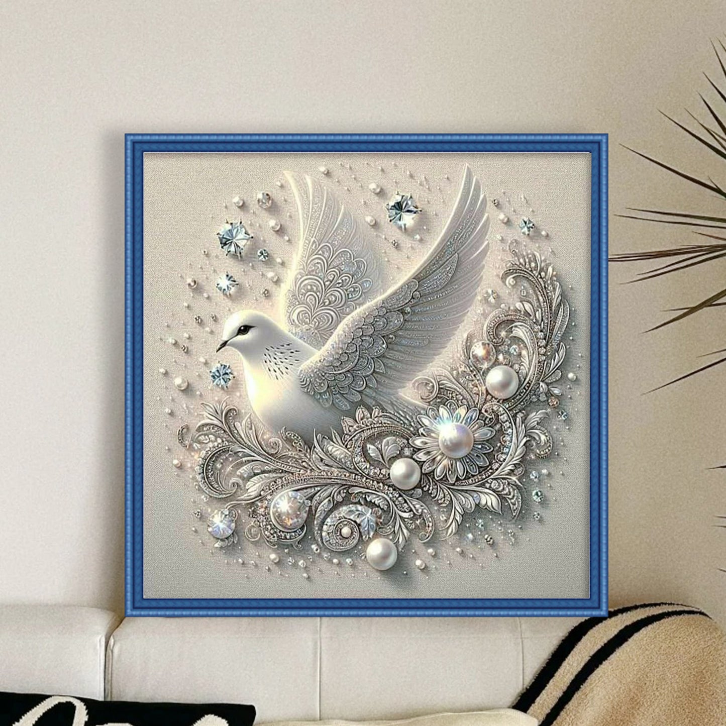 White Dove - Full 11CT Stamped Cross Stitch 45x45CM - Huacan