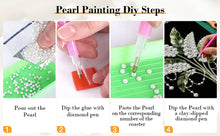 Load image into Gallery viewer, DIY Pearl Painting Kit 30x40CM Flower Framed Handmade Pearl Material Art Set Room Wall Decoration