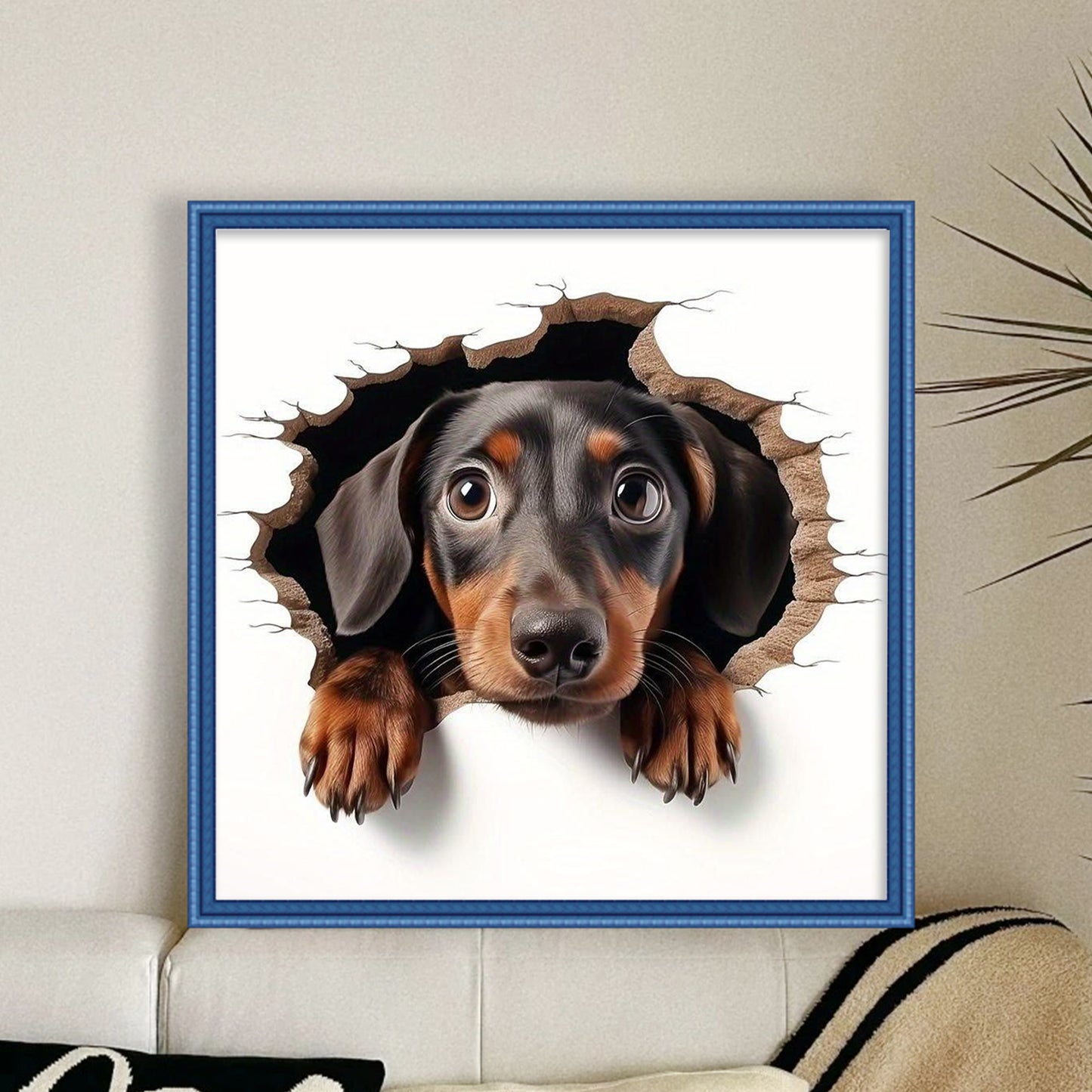Dachshund-Dog - Full 11CT Stamped Cross Stitch 40x40CM - Yishu