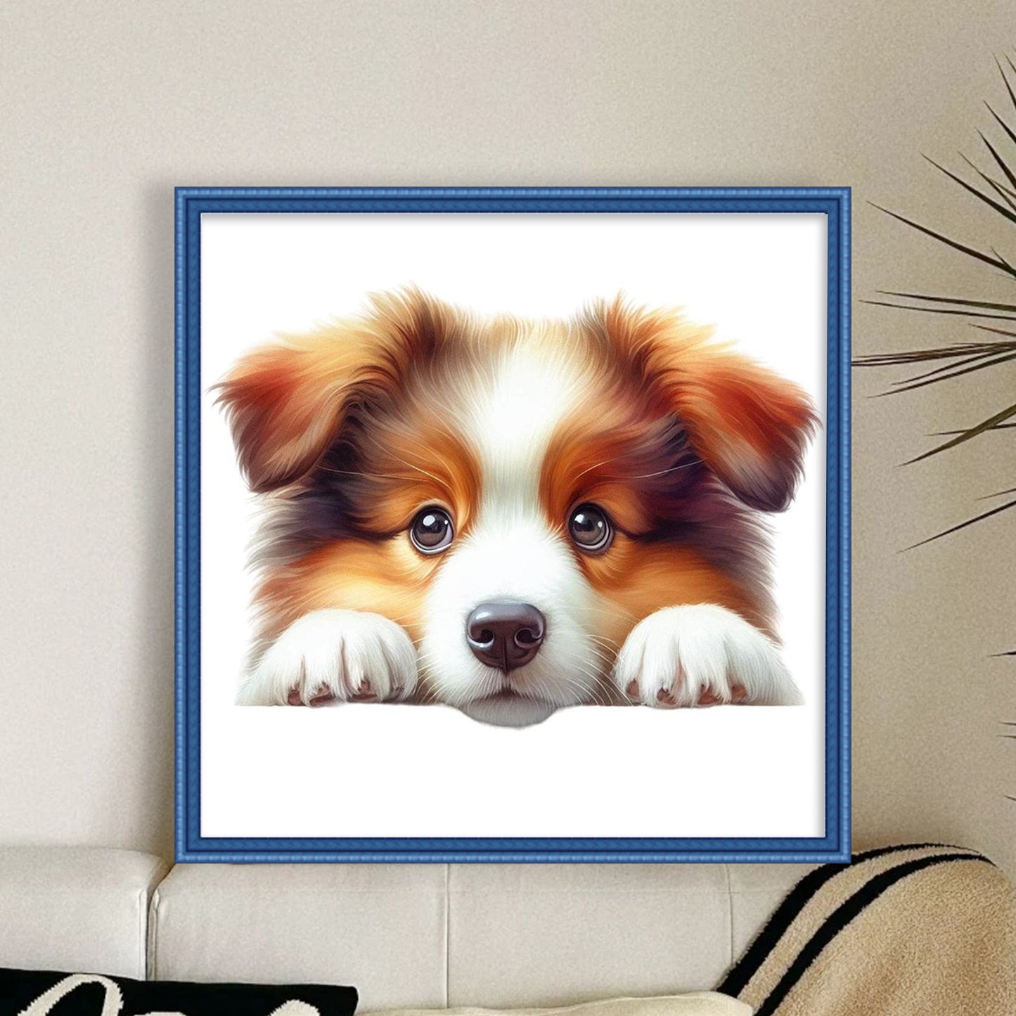 Sheepdog - Full 11CT Stamped Cross Stitch 40x40CM - Yishu